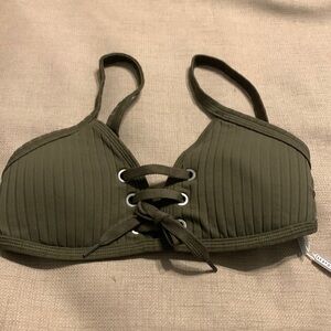Seafolly Inka Rib Lace Up Bikini Top